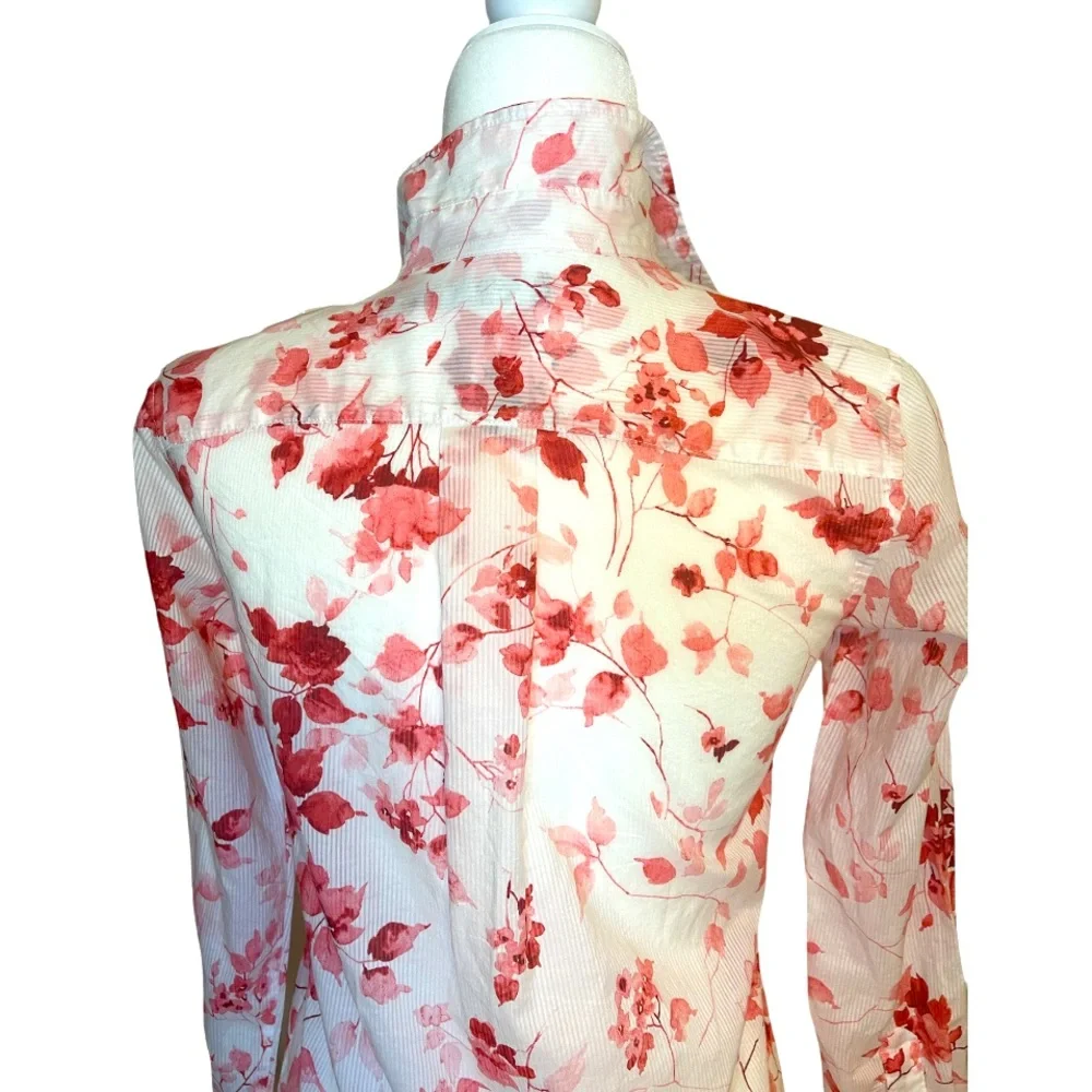 LAUREN RALPH LAUREN - Floral Pink Button Down Blouse. Size PXS - Picture 5 of 13